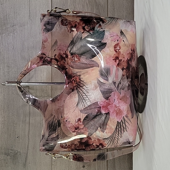 Vince Camuto Floral Clear PVC Tote Shoulder Bag - Picture 2 of 10